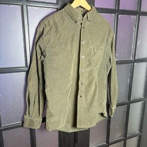 St. John’s Bay Corduroy Button Down Shirt Olive Green Men’s Medium